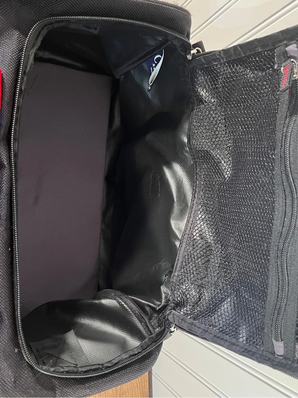 Chaps Black Travel Duffel Bag with Red Trim Overnight Bag